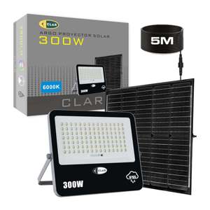 โปรเจคเตอร์ LED พลังงานแสงอาทิตย์ 300W สำหรับไฟส่องสว่างสวนกลางแจ้ง - Product Image 1
