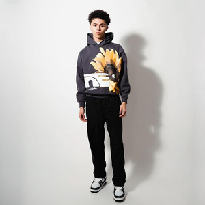 Sudaderas básicas de mezcla de algodón para hombre Sudaderas con capucha de entrenamiento de invierno de peso pesado - Product Image 4