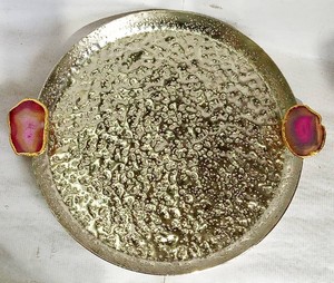 ถาดเสิร์ฟทรงกลมพร้อมที่จับอุปกรณ์โลหะจำนวนมากสำหรับโรงแรมส่งตรงจากโรงงาน - Product Image 5