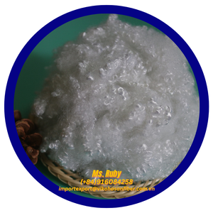 Matériau de remplissage agrafe en polyester recyclable 3D certifié Oeko-Tex HCS GRS filature siliconée conjuguée creuse blanche - Product Image 4