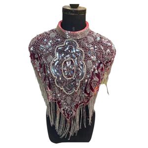 2025 Beaded <b>Sequins</b> Cape 100% Cotton Fabric Best Price From India - Product Image 1