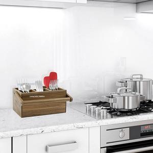 Boîte à bonbons en bois d'acacia fabriquée à la main forme rectangulaire 10-20L capacité 4 couches Design classique multi-usages cuisine salle à manger stockage - Product Image 2