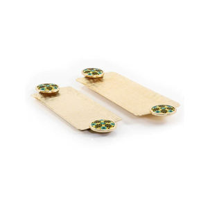 Ensemble de 2 plateaux de service en aluminium plaqué or pour le chocolat, vaisselle de haute qualité, ustensiles de cuisine pour la maison, plateau de service pour la restauration rapide - Product Image 2