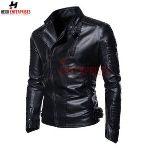 Produit le plus vendu Veste supérieure en cuir Meilleures vestes en cuir minces d'hiver pour hommes Veste en cuir de conception personnalisée - Product Image 2