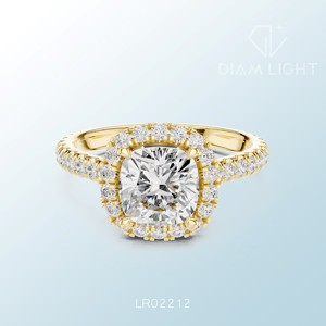 แหวนทองคำขาวคลาสสิกประดับเพชรทรงคุชชั่น เหมาะสำหรับใส่ในงานหมั้น งานแต่งงาน หรืองานเฉลิมฉลองพิเศษ - Product Image 5