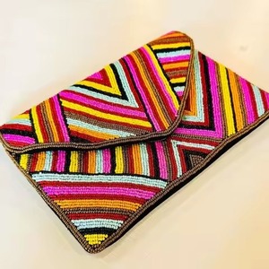 Luxury Women Clutch Seed Beads Embroidery Handmade Fashionable Seed Beads Beaded Clutch With Unique Art - Product Image 5