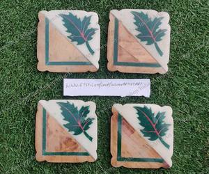 Sous-verres en marbre naturel et bois d'acacia durables, modernes, polis, faits à la main, pour la maison, la cuisine, l'hôtel, le restaurant - Product Image 6