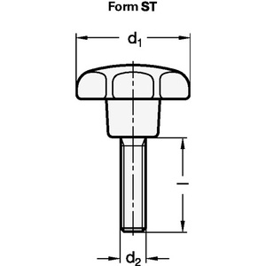 GANTER GN 6336.4 สกรูหัวดาวพลาสติก D1 63 มม. D2 M 12 มม. L50 มม. แพ็ค 10 ชิ้น - Product Image 3