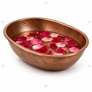Bol de pédicure multifonctionnel portable de luxe NJ en cuivre antique écologique avec repose-pieds pour usage domestique, en salon ou en spa - Product Image 2
