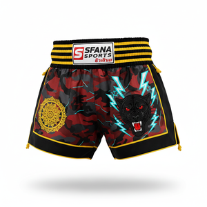 Shorts de Muay Thai MMA pour hommes SFANA SPORTS avec logo personnalisé, tissu 180g, séchage rapide, respirant, pour le kickboxing, la boxe, l'entraînement en salle de sport - Product Image 5