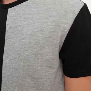 Men's Color Blocking T-Shirt And Shorts Set Crew Neck Casual Summer Wear 100% Cotton Knitted Breathable Outfit - Product Image 5