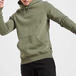 Pull à capuche uni à séchage rapide à manches longues en coton polaire pour hommes - Product Image 3