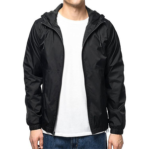 Premium Quality Custom Waterproof and Windproof Outdoor Jackets Running <b>Black</b> Hooded <b>Windbreaker</b> Jacket for Men - Product Image 3