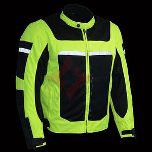 Chaqueta de Motociclista de Cuero Transpirable para Hombre, para Todas las Estaciones, con Paneles de Malla, Negro-Verde Neón, Protección CE Premium - Product Image 5