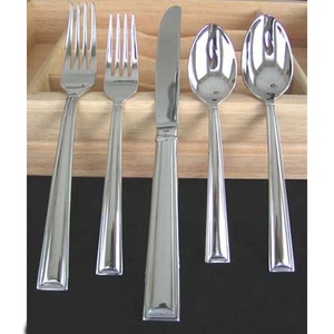 Wholesales Modern Style Eco Friendly Reusable Stainless Steel <b>Camping</b> Travel Silver Polished Cutlery Set - Product Image 4