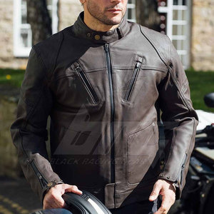 Marque privée Veste d'hiver en cuir de moto sur mesure Veste en cuir de moto quantité minimale de commande bas pour hommes - Product Image 6