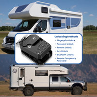 Cerradura de Puerta para RV, Totalmente Metálica, con Entrada sin Llave a través de la Aplicación TuYa, Kit de Reemplazo, Impermeable IP65, con Huella Dactilar, Contraseña y Control Remoto