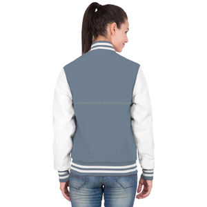 Veste universitaire d'hiver pour femmes de qualité supérieure avec logo personnalisé en polaire matelassée respirante broderie à col montant et conception personnalisable - Product Image 4