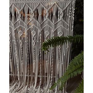 Handmade Bohemian <b>Macrame</b> Wall <b>Curtain</b> Beautiful Abstract Pattern Rattan Hanging for Living Room Wedding Decor - Product Image 2