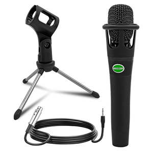 5 Core Podcast Equipment Bundle w Cardioid Dynamic XLR Microphone <b>Mini</b> <b>Desk</b> Stand XLR to 1/8” Cable - Product Image 1