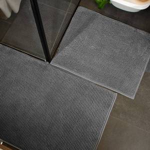 พรมห้องน้ำไมโครไฟเบอร์สีเทาแบบมาตรฐาน พลัส กันลื่น ซักได้ ขนาด 60x50 ซม. - Product Image 4
