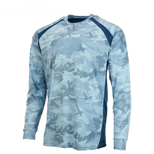 Camiseta de pesca de secado rápido para hombre con logotipo personalizado UPF 50 + protección solar que absorbe la humedad 100% poliéster sublimación camisetas con cuello redondo - Product Image 4