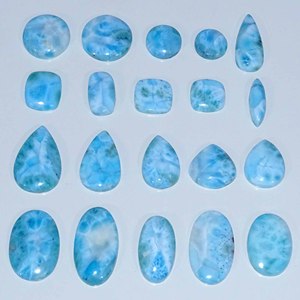 Cabochons de Larimar naturel de couleur bleue pierres précieuses en vrac pierres de Larimar pour la fabrication de bijoux au prix de gros de l'Inde - Product Image 2