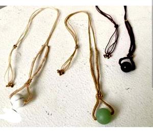 Collier en macramé vintage réglable petites perles en forme d'arbre en laiton bijoux faits à la main avec fil mélangé pour cadeau de la Saint-Valentin - Product Image 3