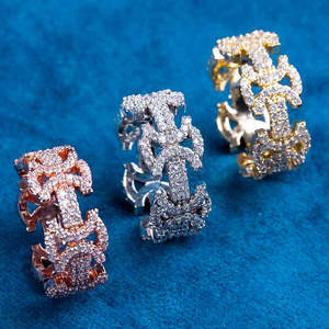 Anillo de Compromiso de Lujo con Incrustaciones de Plata de Ley 925, Certificado IGI, Estilo Hip Hop, con Moissanita, de Alta Calidad, Unisex - Product Image 4