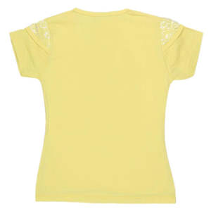 Camiseta de manga corta con purpurina para niñas - Amarillo - Product Image 2