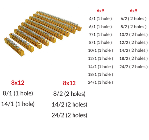 ขั้วต่อไฟฟ้าแท่งทองเหลืองแบบเรียบ6ชิ้นพร้อมสกรู6x9สำหรับบล็อกขั้ว100A 1รูสินค้าคุณภาพดี - Product Image 3
