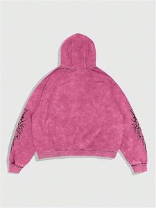 Sweat à capuche personnalisé, sweat à capuche délavé à l'acide, logo imprimé à l'écran, molleton lourd en tissu éponge français, sweat à capuche vintage délavé - Product Image 3