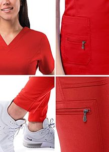 Batas profesionales de higos con etiqueta privada, conjuntos de uniformes, conjuntos de batas de enfermera, batas de verano con logotipo personalizado - Product Image 4