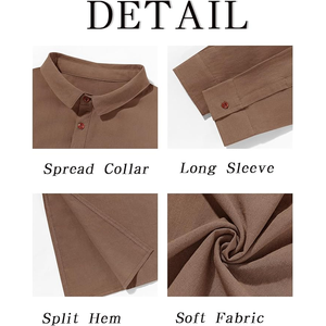 Hombres Algodón Kurta Indio Musulmán Kurta Clásico Mandarín Collar Mangas Largas Lado Dividir Ropa Étnica para Boda - Product Image 5