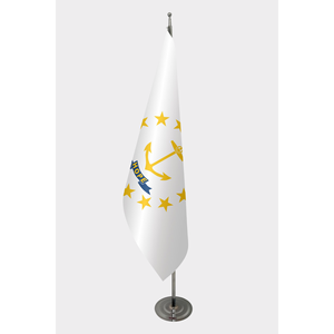 Drapeau officiel d'Rhode Island pour intérieur, 3x5 pieds, en polyester, avec mât en aluminium, graphique imprimé numériquement - Product Image 1