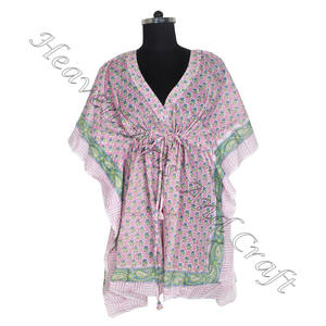 New Arrival 2024 Indian Hand Block Print <b>Kaftan</b> Robe KFCS036 Summer Dress Kimono Vacations Loose Fit Dress Women's Clothing - Product Image 5