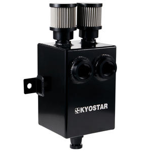 ถังดักน้ำมันเครื่องอลูมิเนียม 2 ลิตร แบบมีแผ่นกั้น พร้อมพอร์ตต่อสาย 12AN ตัวเมีย ตัวกรอง 12AN และท่อระบายน้ำ 10AN - Product Image 5