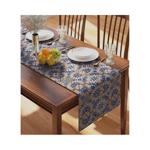 Classic Charm Delivered 100% Cotton Embroidered Floral Red Jacquard <b>Table</b> <b>Runner</b> 220 GSM 108 Inch India ISO Private Label FedEx - Product Image 3