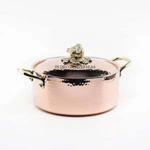 Vente dans le monde entier cuivre Antique fini martelé Texture qualité supérieure métal Ruffoni casserole avec poignées pour une meilleure adhérence - Product Image 1