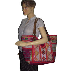 Large Capacity Durable Cotton <b>Bag</b> with Zipper Closure Customizable Design Portable Outdoor Use Bohemian Style for Women - Product Image 2