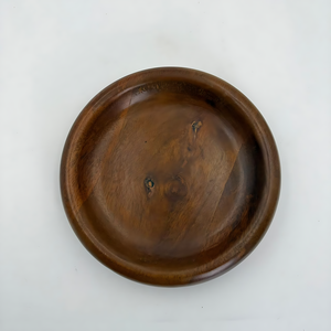 Magnifique assiette de service ronde de luxe faite à la main, 8,25 pouces, en bois d'acacia avec finition noyer, pour la maison et les restaurants - Product Image 4