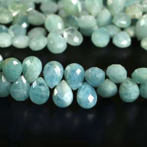 Natural Aquamarine faceted pear shape beads for jewelry making aquamarine loose gemstone beads at manufacturer price from India - Product Image 6
