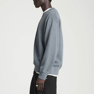 Nueva llegada sudadera de hombre de cuello redondo de secado rápido de gran tamaño básica de alta calidad sudadera de mezcla de algodón personalizada al por mayor - Product Image 4
