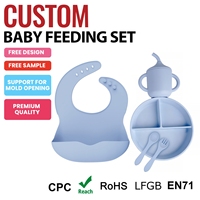 Ensemble d'alimentation pour bébé Ketaili sans BPA, en silicone de qualité alimentaire, classique, sucette, bavoir, réutilisable, écologique, imperméable, portable, 5 en 1