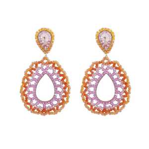 Pendientes de cerámica con múltiples cuentas elegantes para mujer, exportador al por mayor a precio económico - Product Image 4