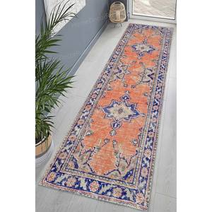 <b>Navy</b> <b>Blue</b> Medallion Printed <b>Rug</b>: Antique Decor for Home & Dining Room,Nonwoven Thin <b>Rug</b> - Product Image 4