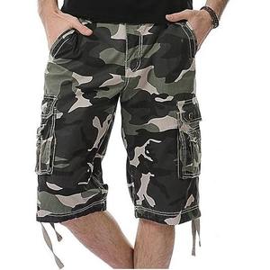 Shorts cargo multi-poches à taille haute, à séchage rapide, vintage, avec cordon de serrage, logo personnalisé, nouvelle marque, été, pour hommes - Product Image 2