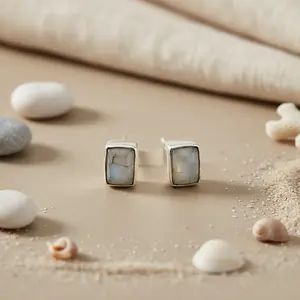 Pendientes de Botón de Plata de Ley 925 con Baño de Oro Rosa para Mujer, Corte de Pera, Forma de Gota de Agua, Material de Oro de 14K y 18K, Joyería de Regalo Perfecta - Product Image 1