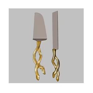 ชุดมีดทองเหลืองทำมือสำหรับเสิร์ฟในร้านอาหารโรงแรมทำจากทอง - Product Image 5