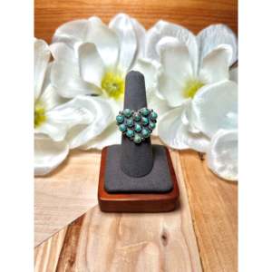 Navajo-Handmade Red Skin <b>Turquoise</b> & Sterling Silver <b>Ring</b> Rose Gold Plated Oval Cut Inlay Stylish Size 8 Perfect Gift - Product Image 1